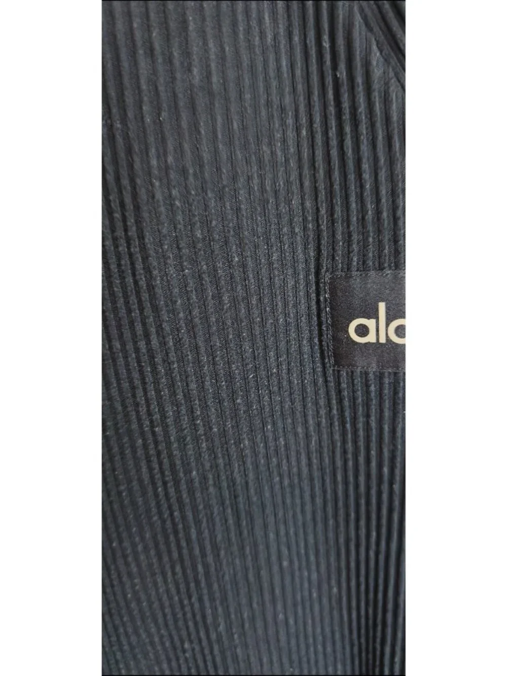 Alo Yoga Black Ribbed Tapered Jogger Pants Drawstring Elástic Weist Small